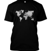 camisa mapa e carimbo cinza