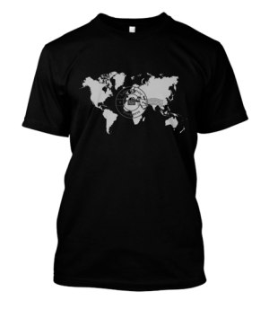 camisa mapa e carimbo cinza