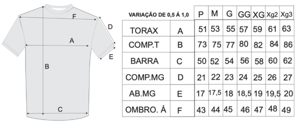 quadro de tamanhos quadro de tamanhos